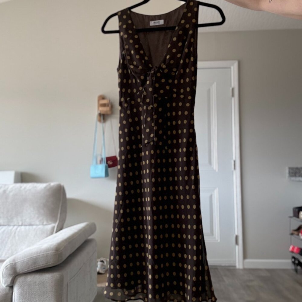 Rare Vintage 100% Silk, Made in Italy Moschino Cheap & Chic Polkadot Dress